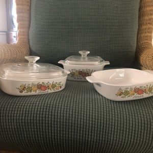 Corning ware -spice of life - five pieces